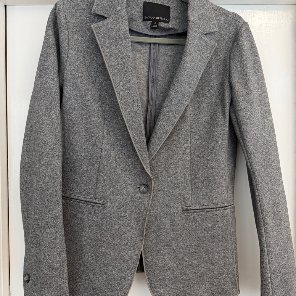 Banana Republic Women's Gray Tailored Blazer Jacket